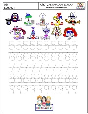 okul öncesi 1 sayısı çizgi çalışması